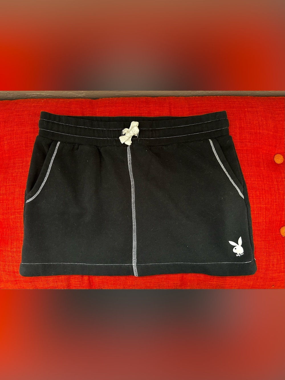 PLAYBOY Black Mini Skirt with Contrast Stitching
